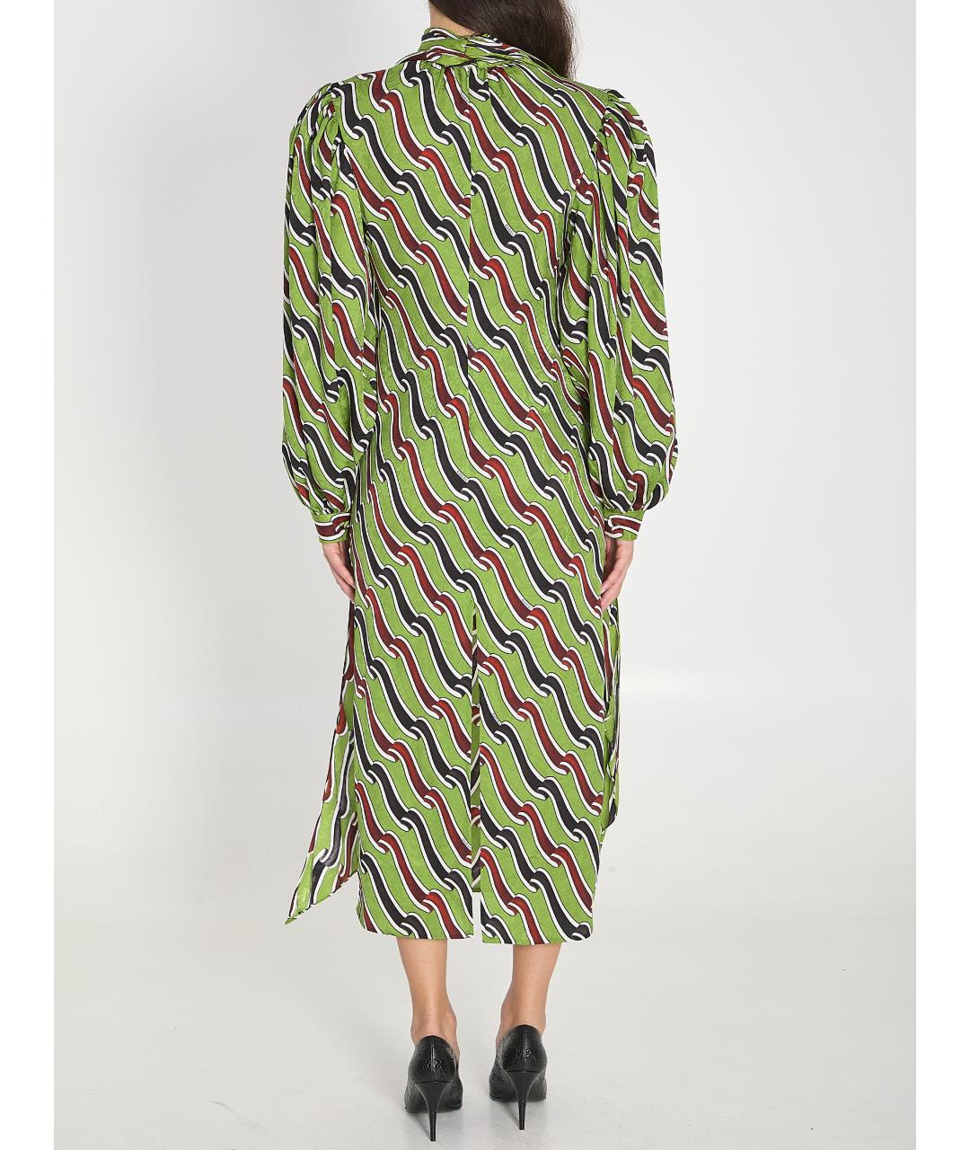 GUCCI Зеленые шелковое платье, фото 4