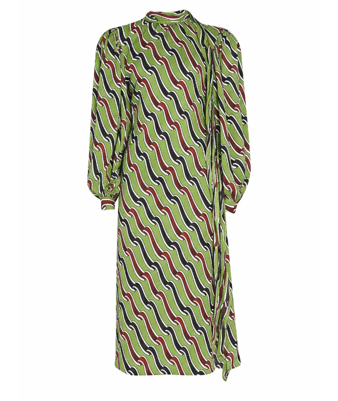 GUCCI Зеленые шелковое платье, фото 1