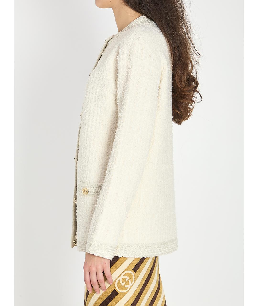 GUCCI Белый шерстяной кардиган, фото 4