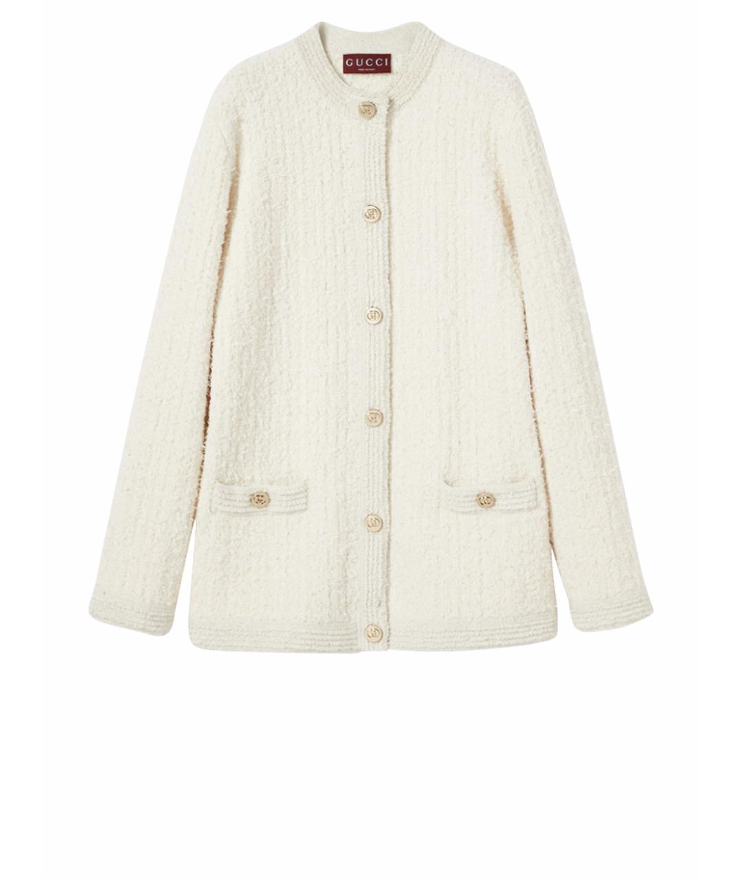 GUCCI Белый шерстяной кардиган, фото 1