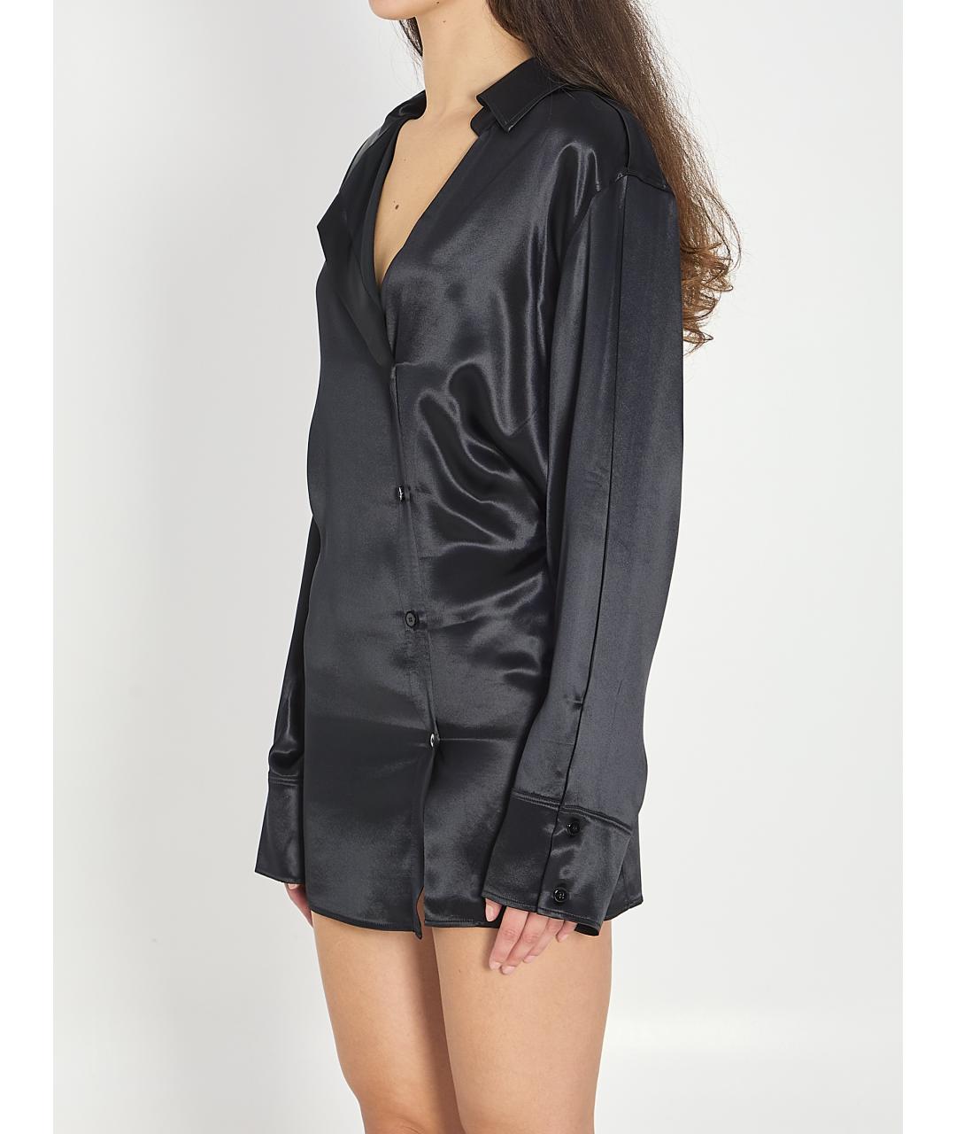 THE ATTICO Черное вискозное повседневное платье, фото 3