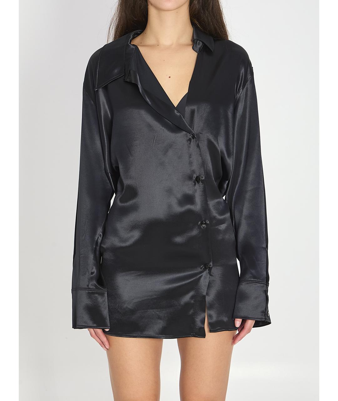 THE ATTICO Черное вискозное повседневное платье, фото 2