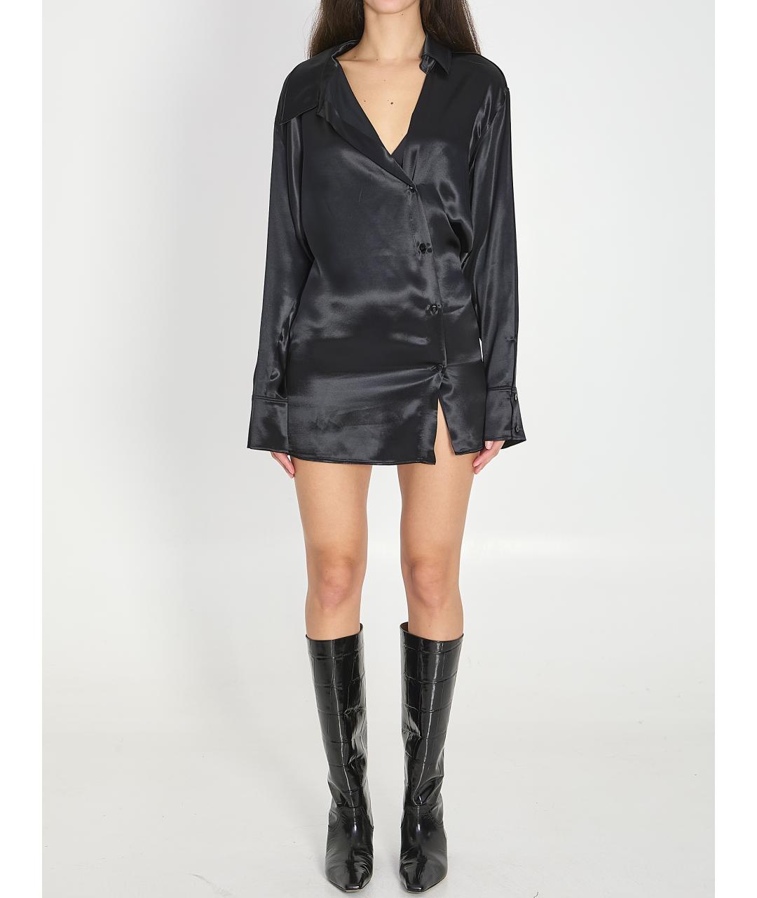 THE ATTICO Черное вискозное повседневное платье, фото 6