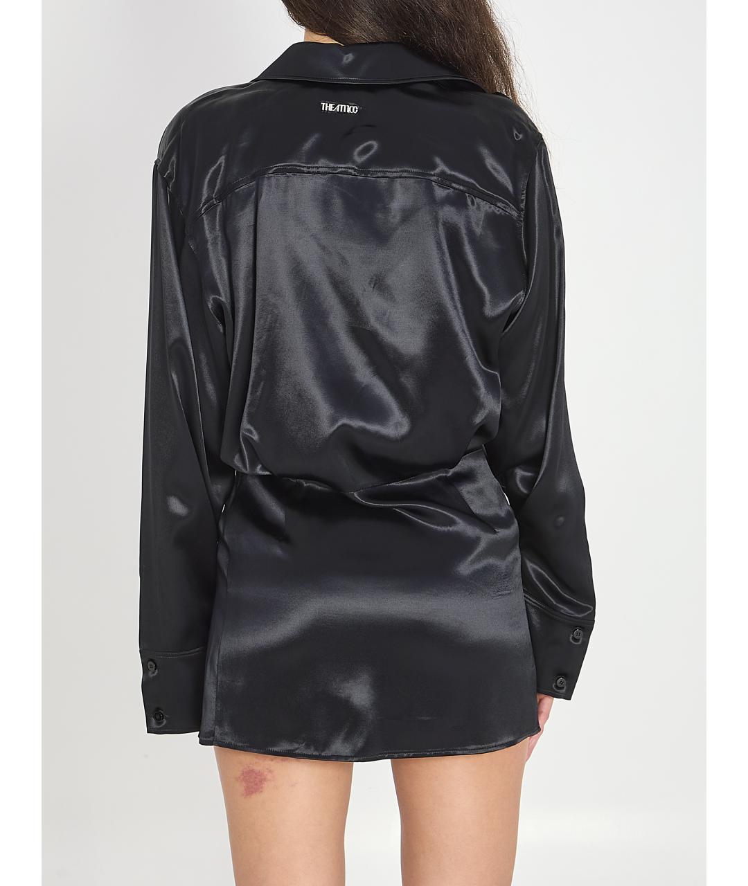 THE ATTICO Черное вискозное повседневное платье, фото 5