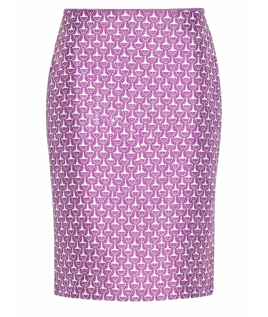 GUCCI Фиолетовая шелковая юбка миди, фото 1