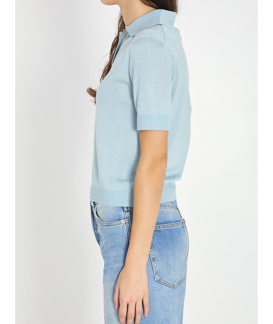 GUCCI Голубая кашемировая футболка, фото 3