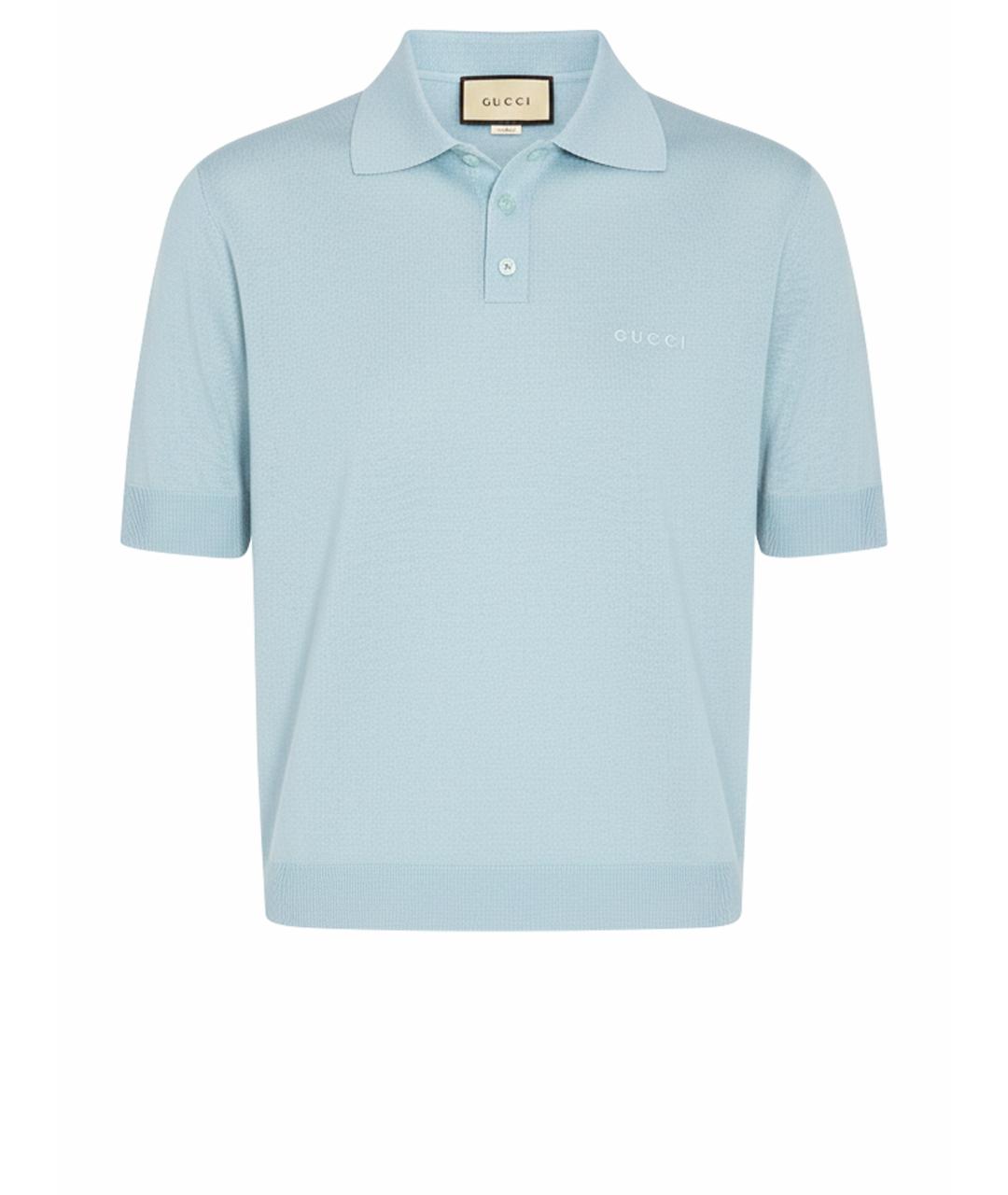 GUCCI Голубая кашемировая футболка, фото 1