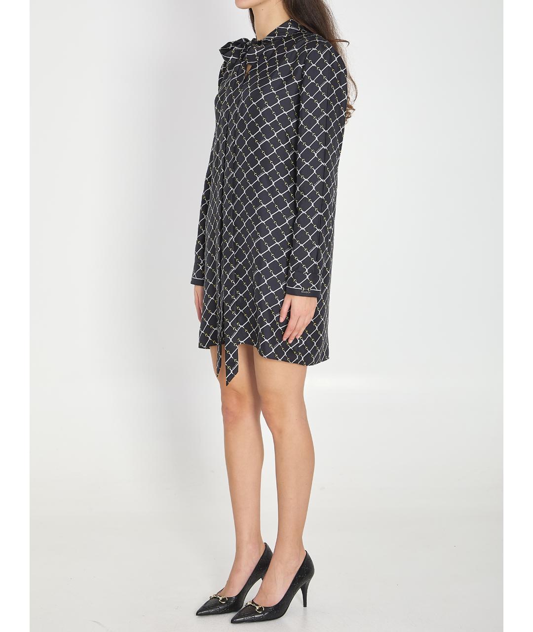 GUCCI Черное шелковое платье, фото 2