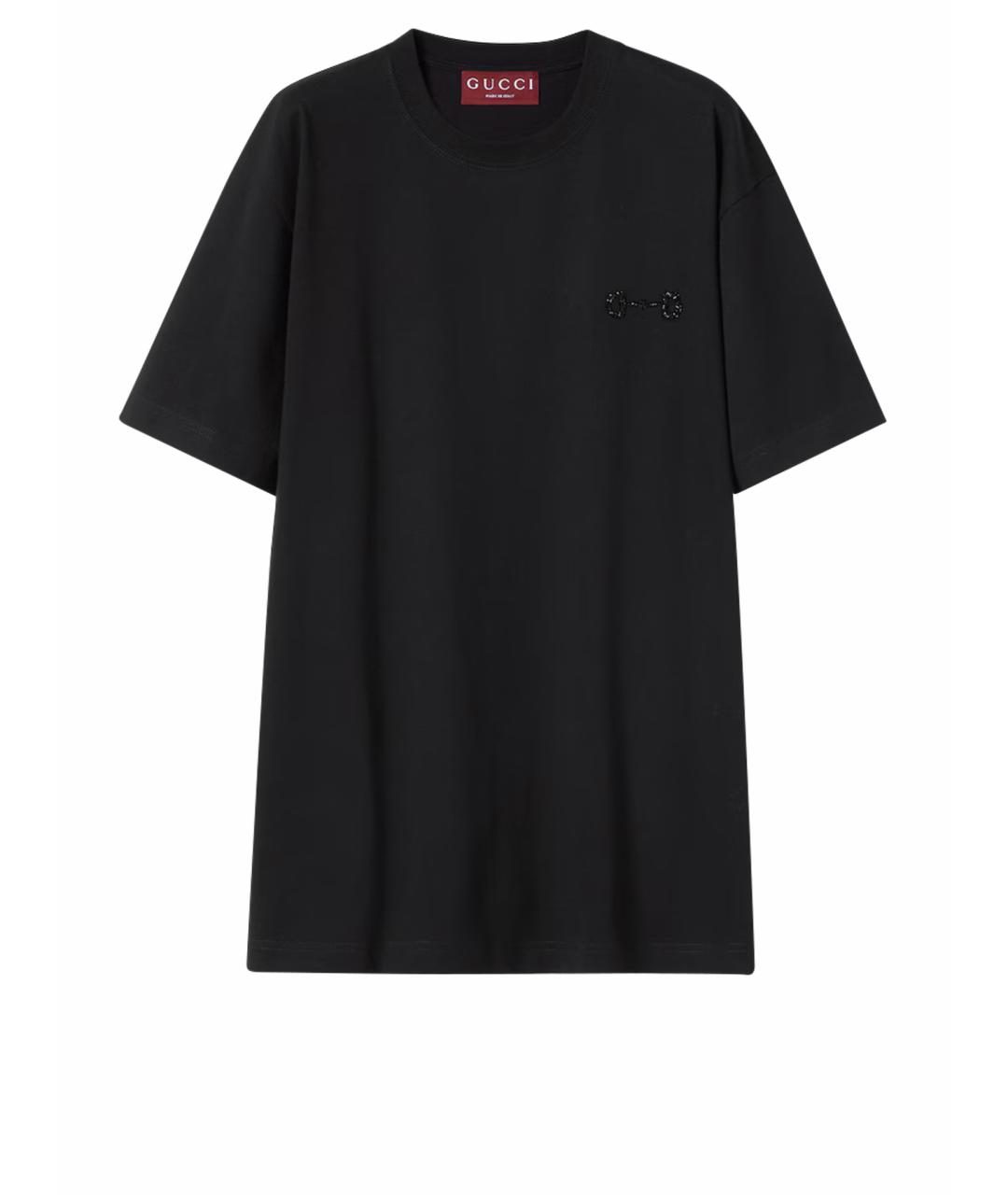 GUCCI Черная хлопковая футболка, фото 1