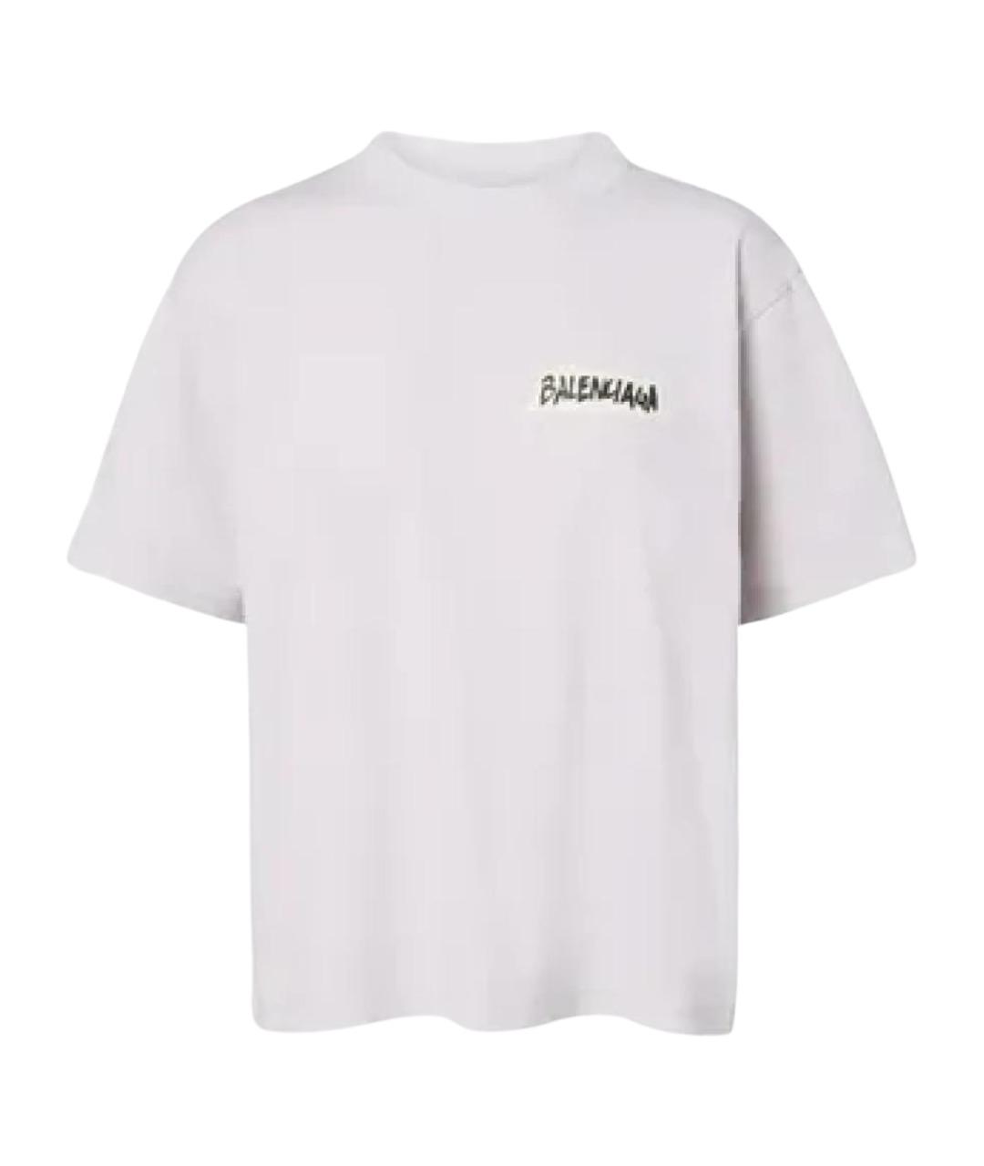 BALENCIAGA Белая хлопковая футболка, фото 1