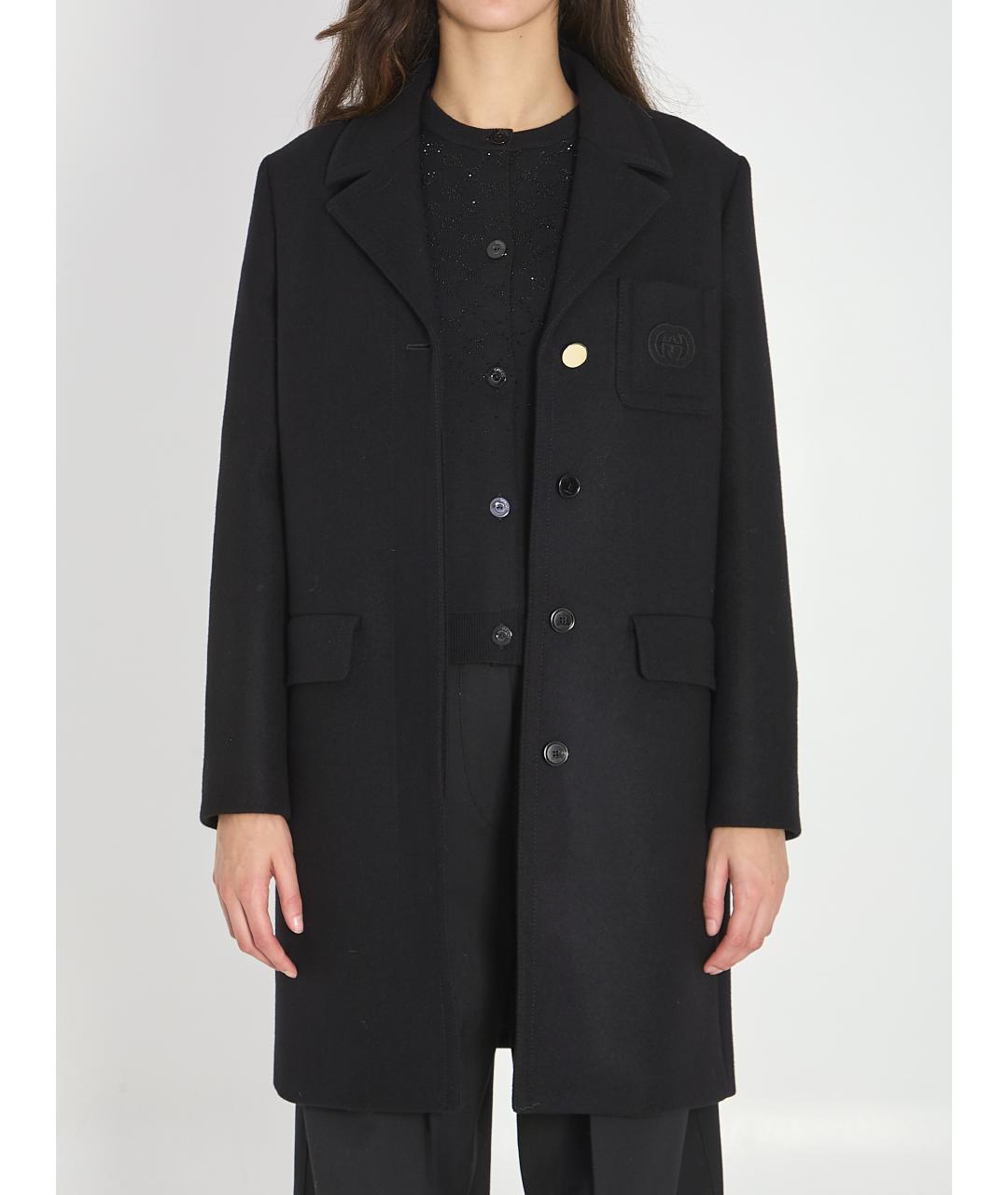 GUCCI Черное шерстяное пальто, фото 5
