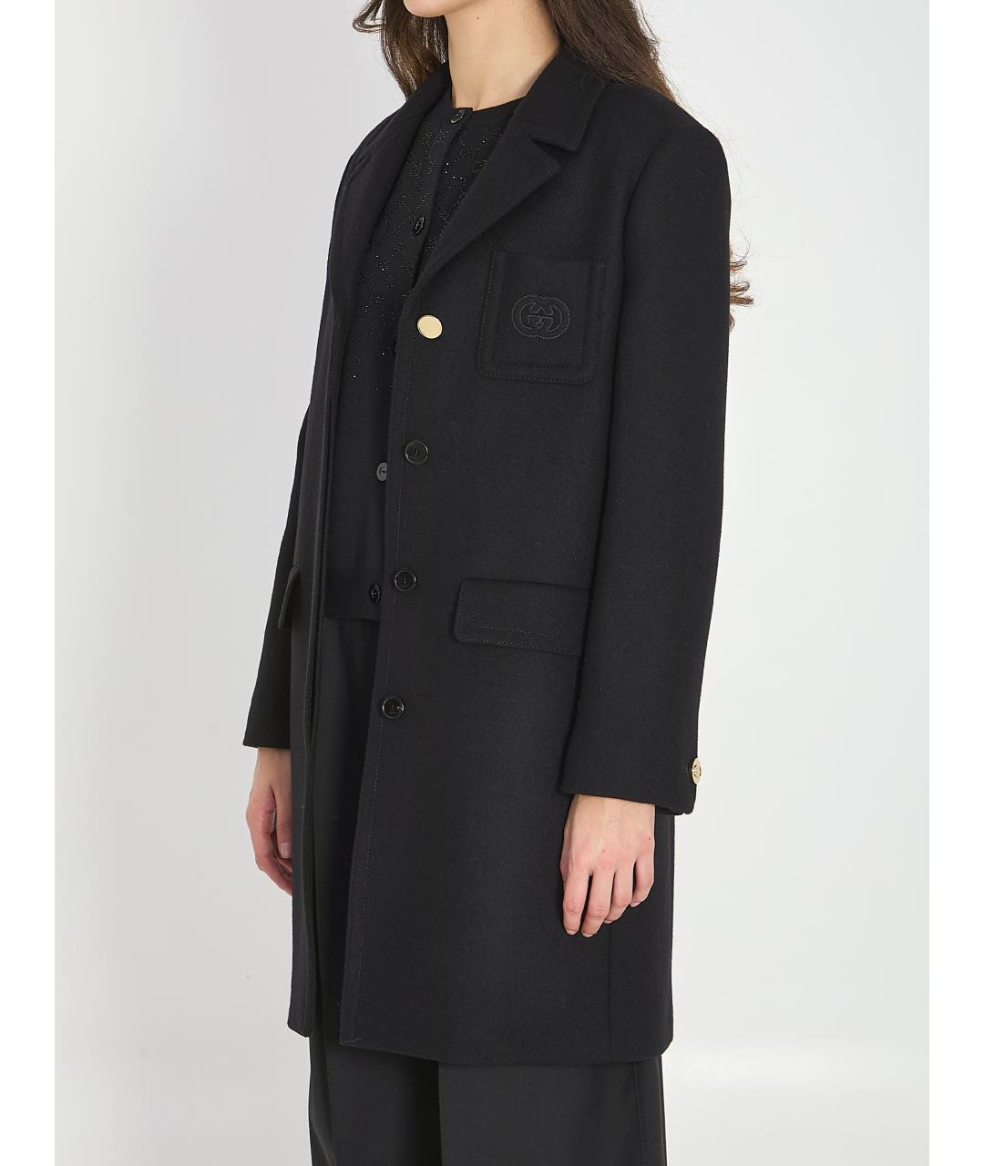 GUCCI Черное шерстяное пальто, фото 2