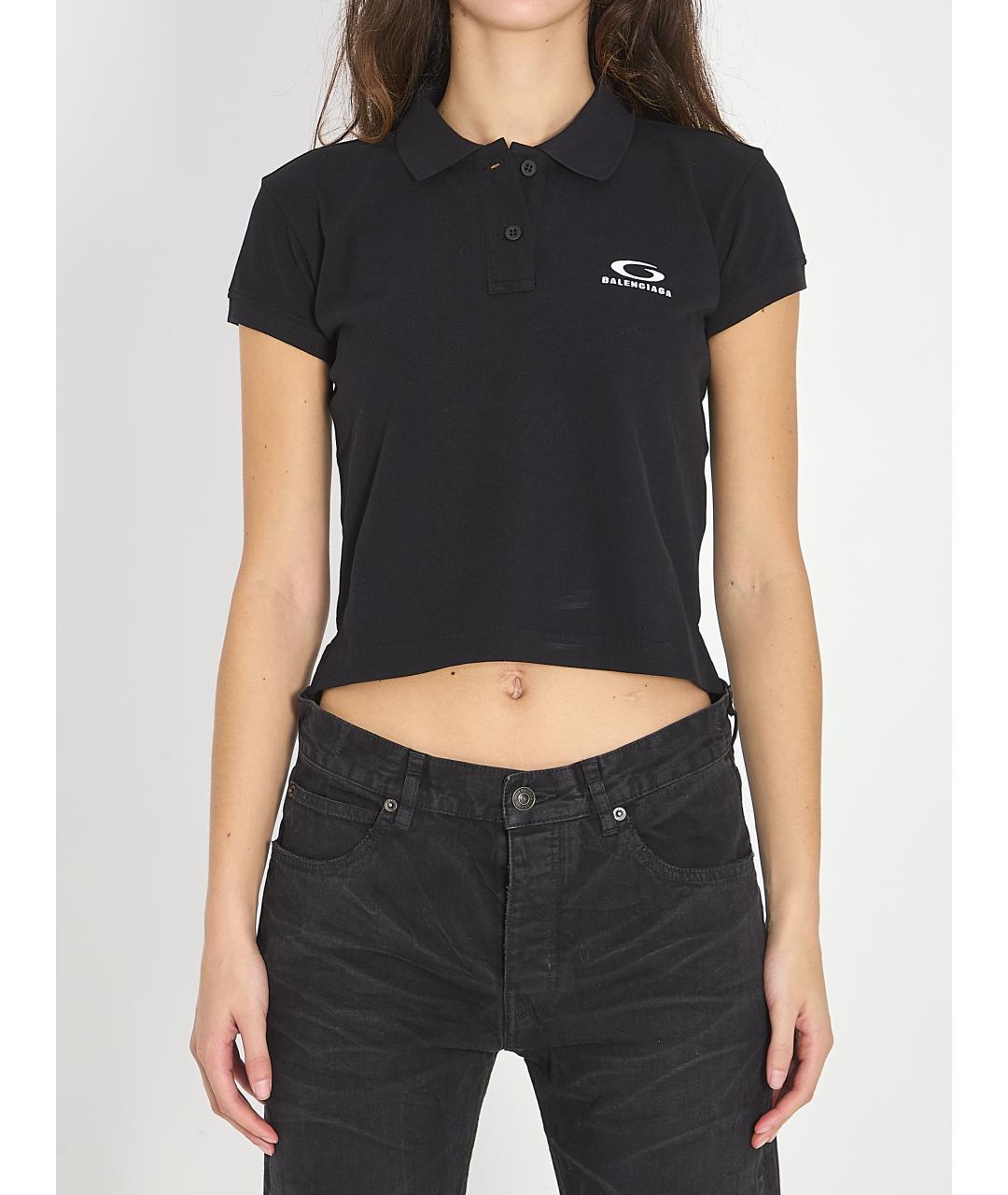 BALENCIAGA Черная хлопковая футболка, фото 2