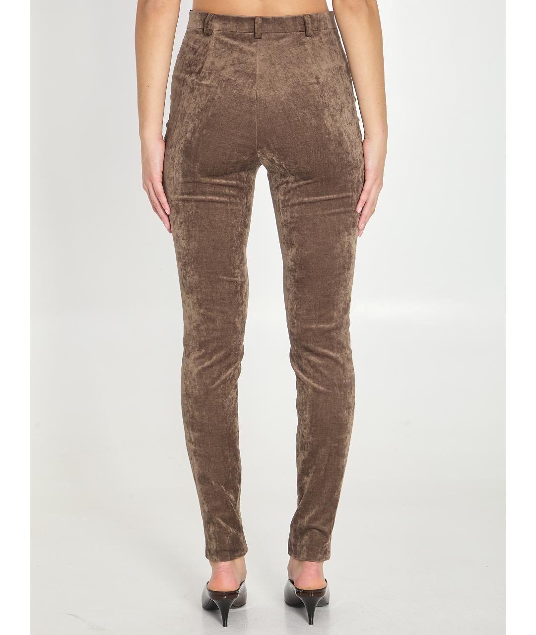 GUCCI Коричневые хлопковые брюки узкие, фото 4