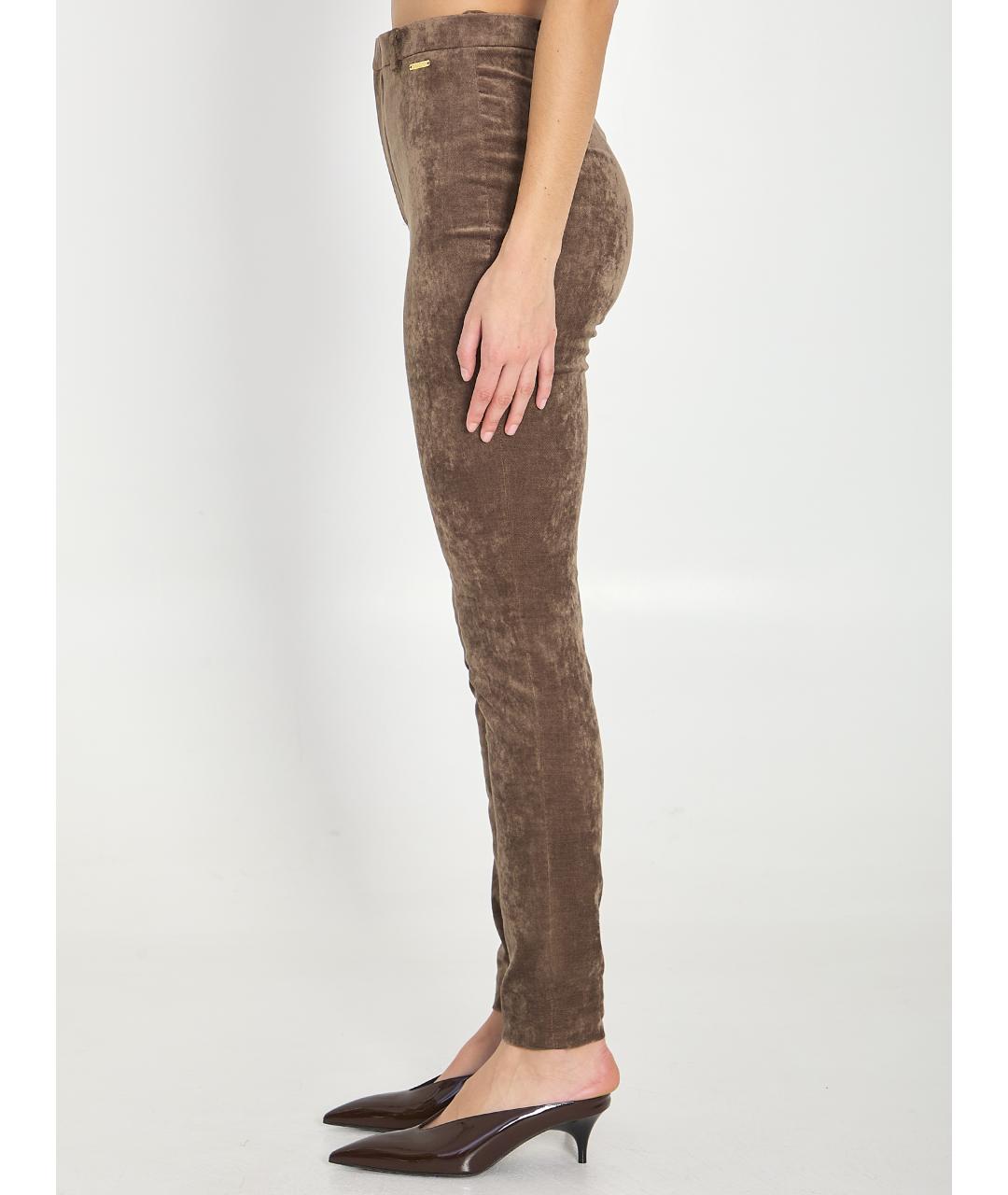 GUCCI Коричневые хлопковые брюки узкие, фото 3