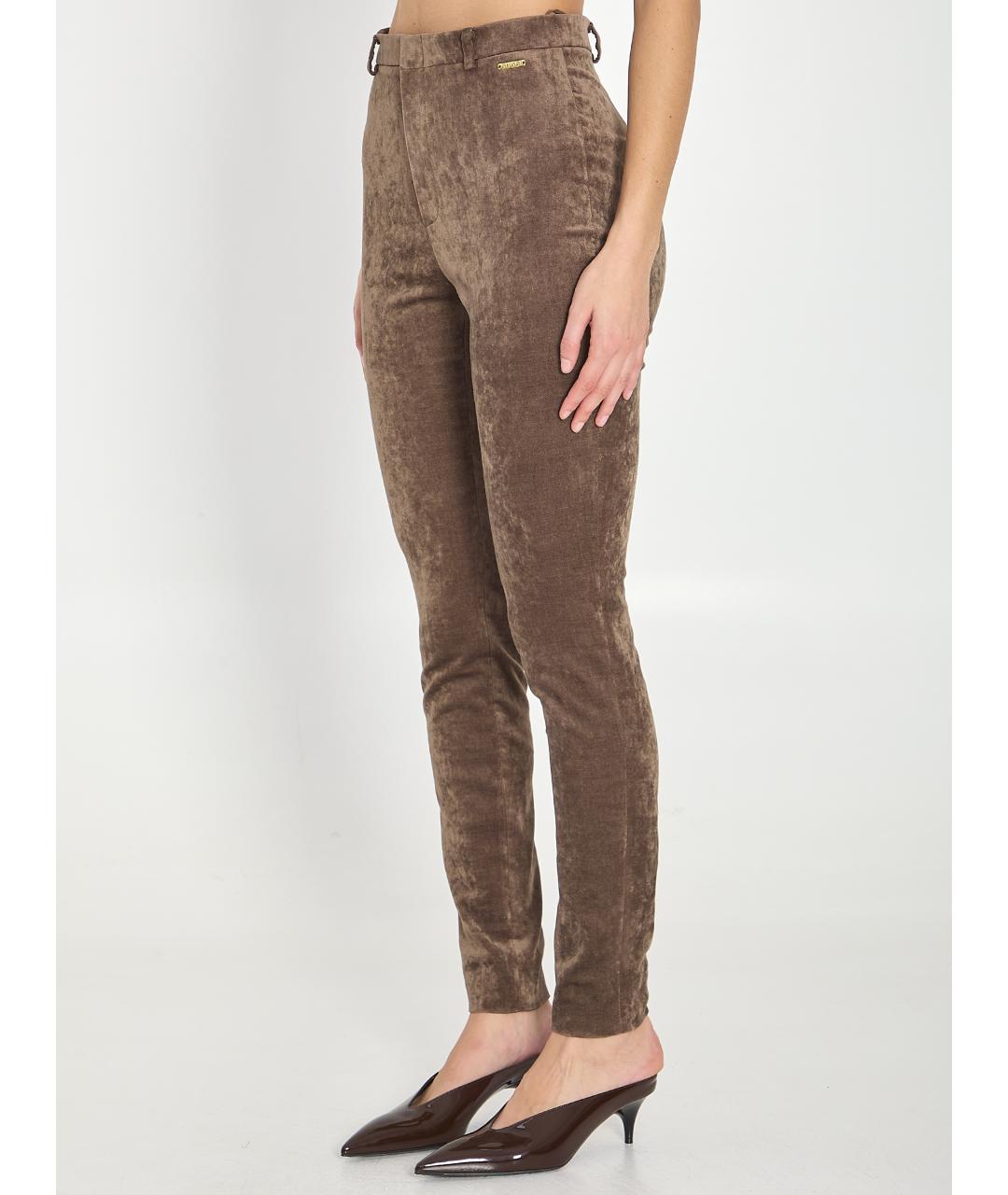 GUCCI Коричневые хлопковые брюки узкие, фото 2