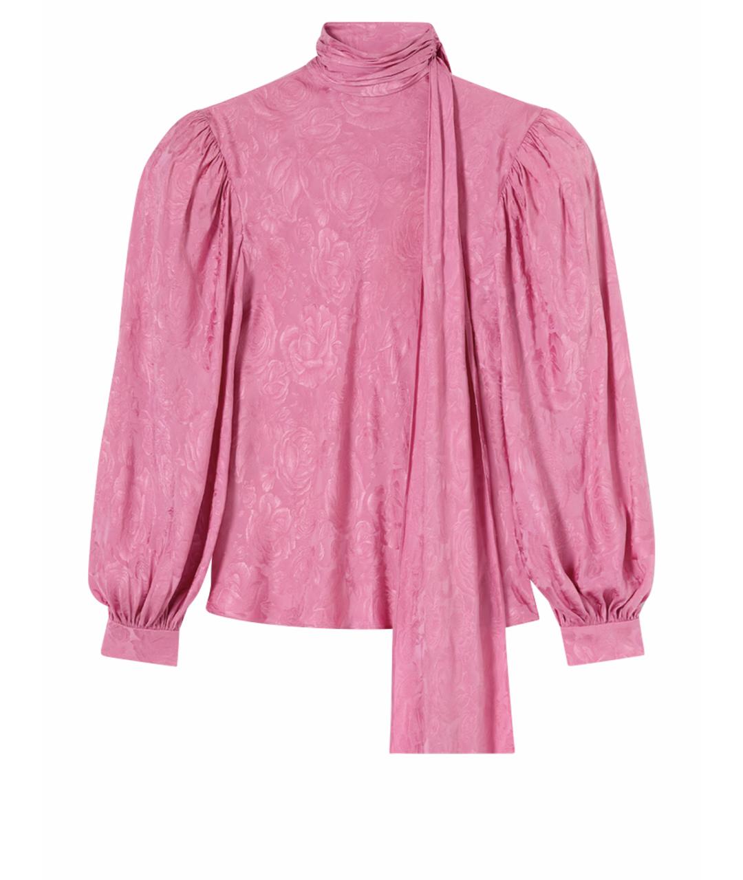 GUCCI Розовая шелковая рубашка, фото 1