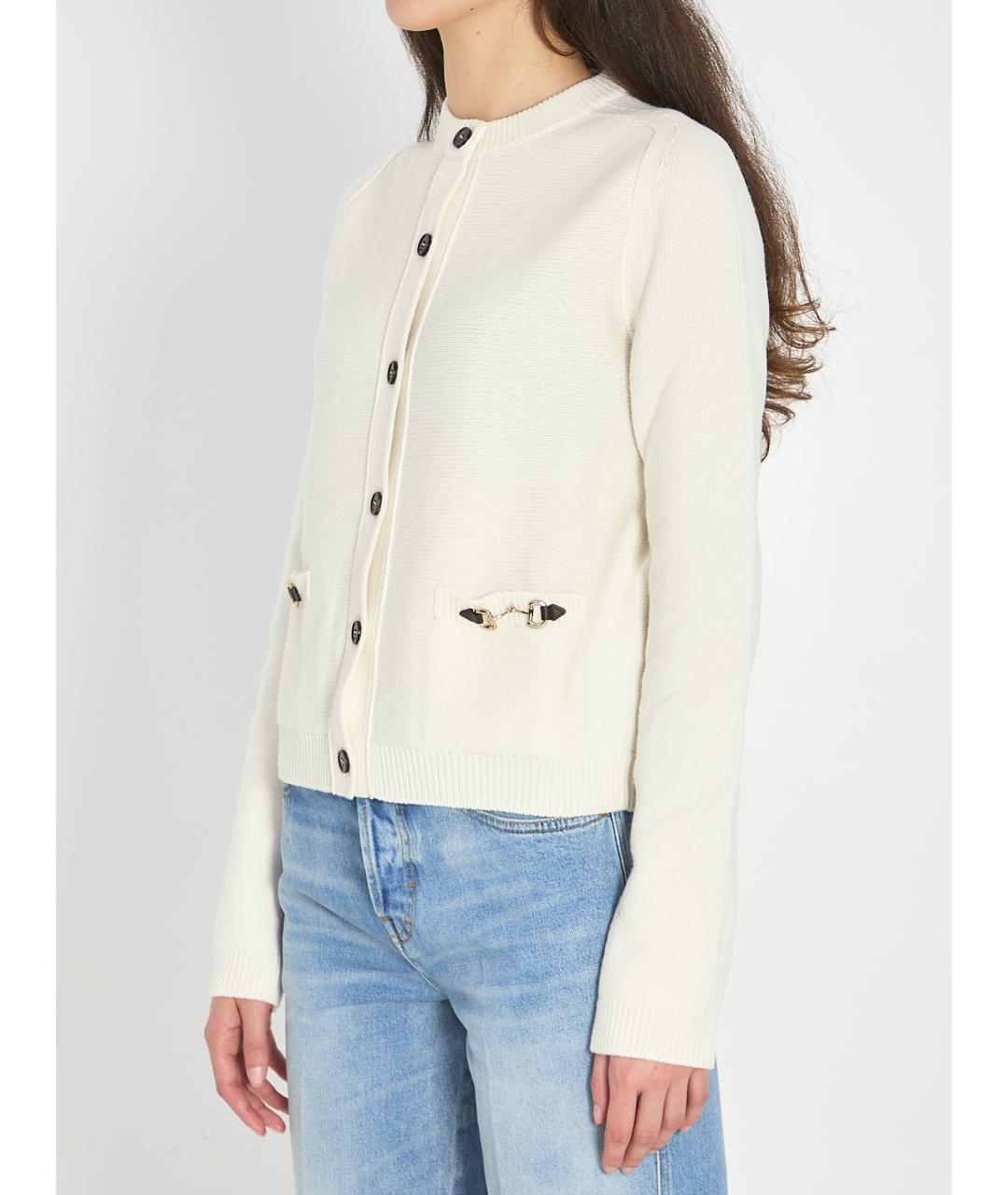 GUCCI Белый шерстяной кардиган, фото 3