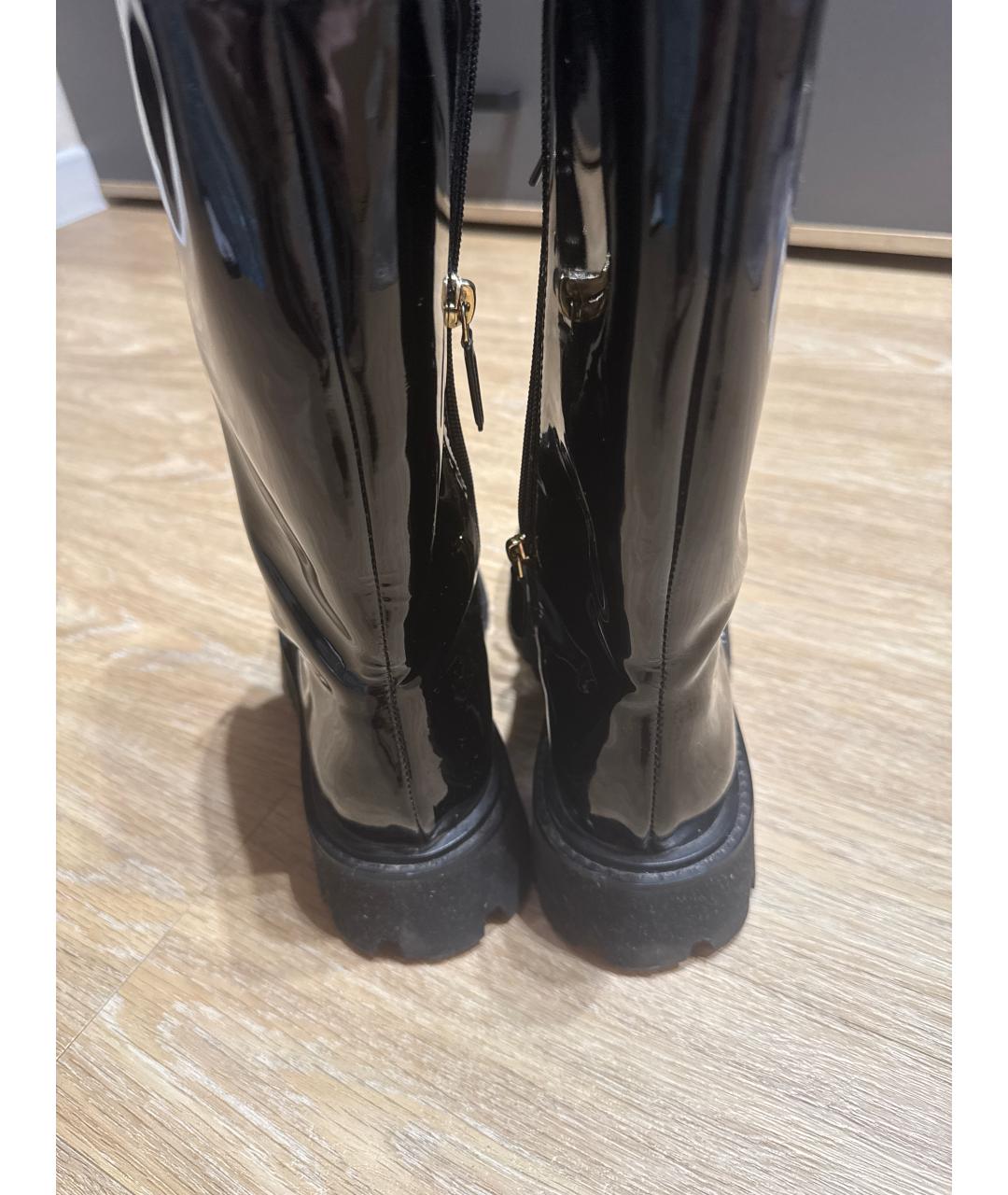 CHANEL Черные ботинки из лакированной кожи, фото 4