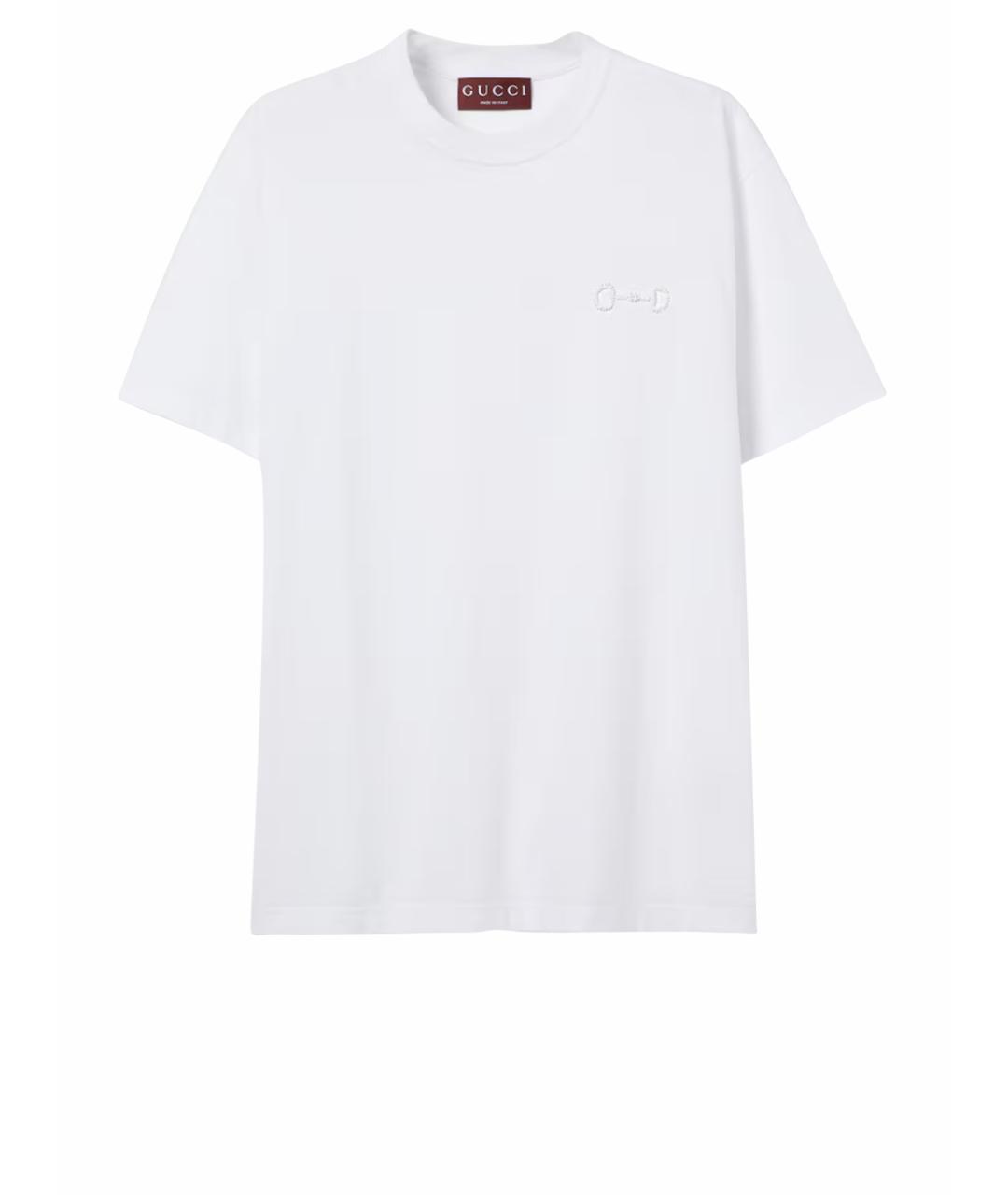 GUCCI Белая хлопковая футболка, фото 1