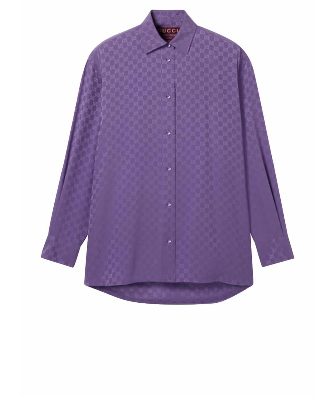 GUCCI Фиолетовая шелковая рубашка, фото 1