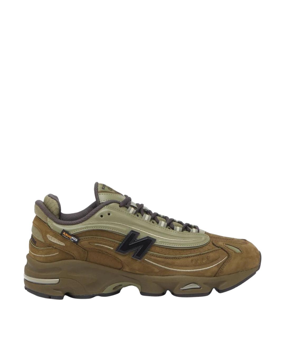 NEW BALANCE Хаки текстильные низкие кроссовки / кеды, фото 1