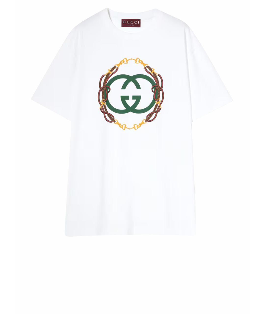 GUCCI Белая хлопковая футболка, фото 1