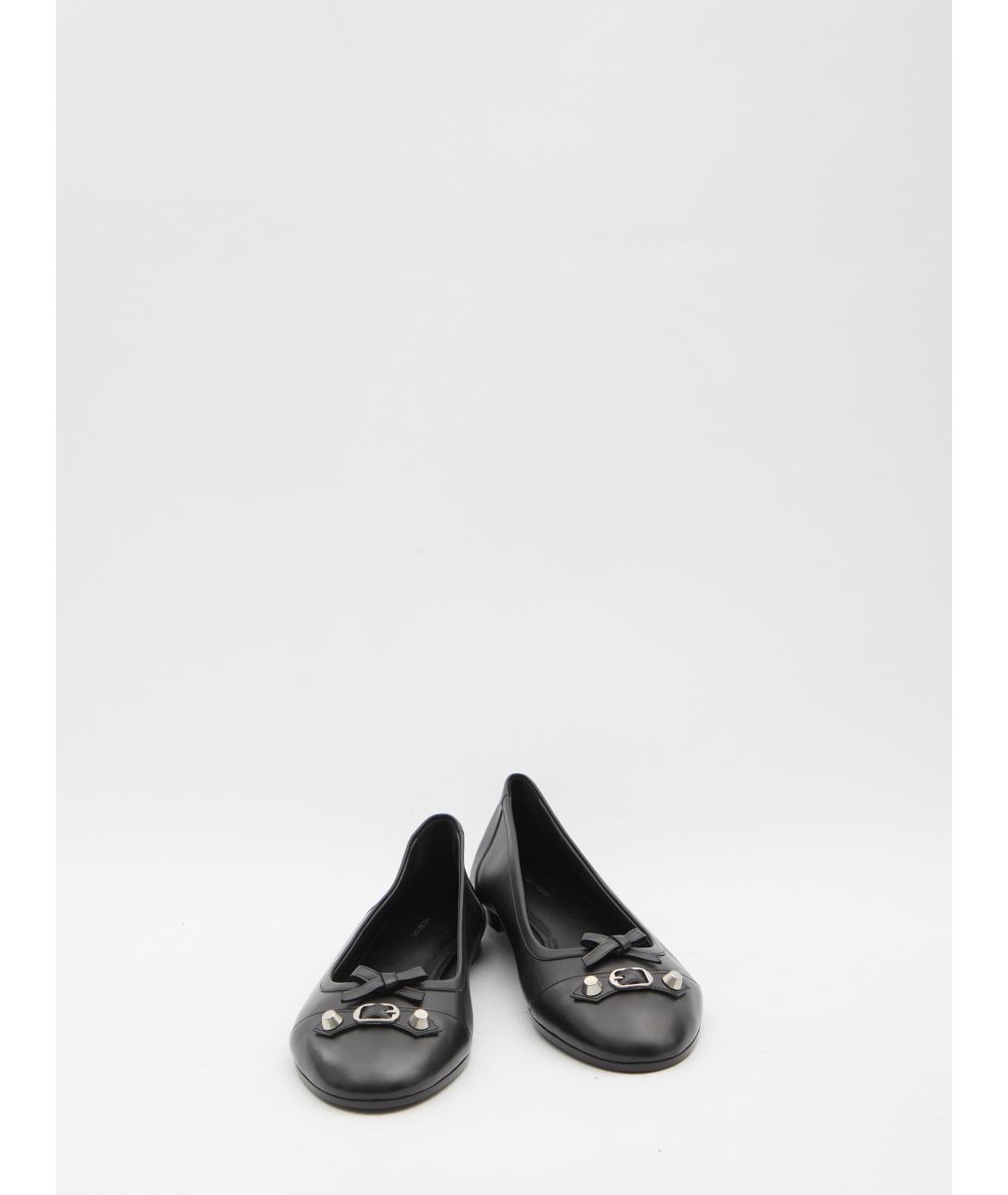 BALENCIAGA Черные кожаные балетки, фото 5