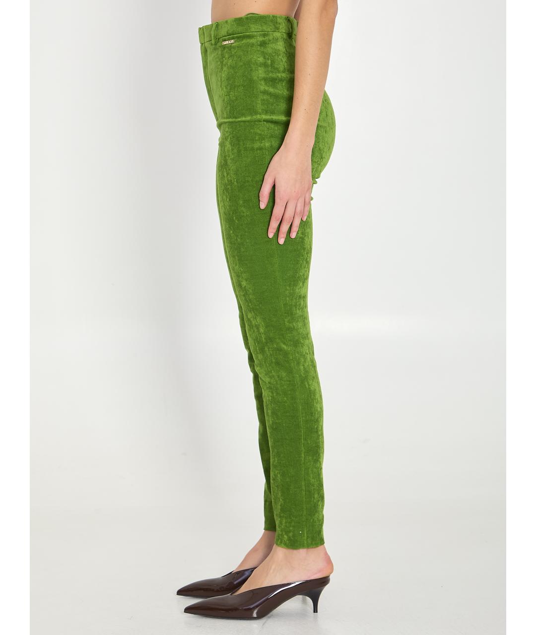 GUCCI Зеленые хлопковые брюки узкие, фото 4