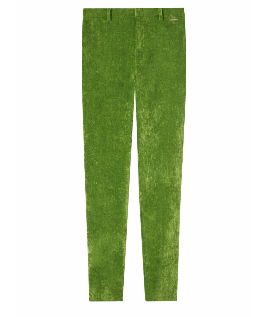 GUCCI Зеленые хлопковые брюки узкие, фото 1