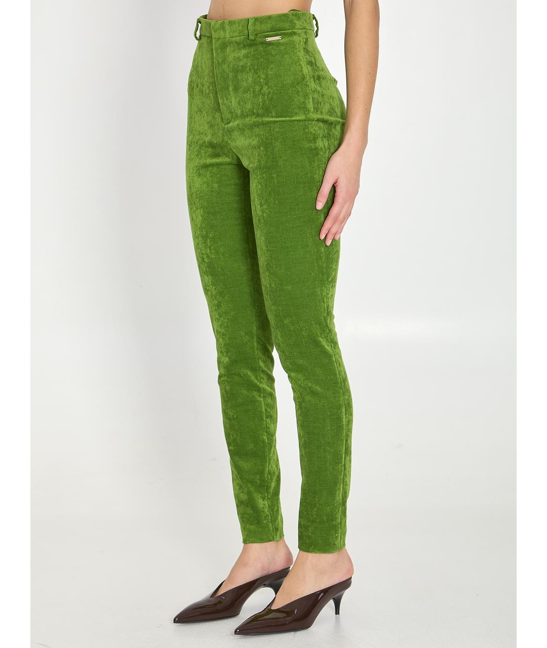 GUCCI Зеленые хлопковые брюки узкие, фото 3