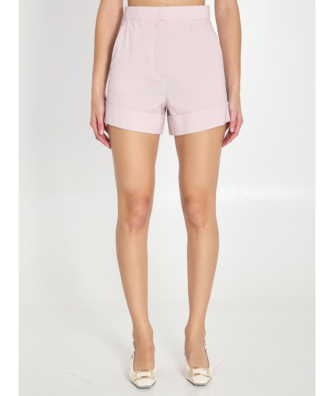 MAX MARA Розовые шерстяные шорты, фото 5