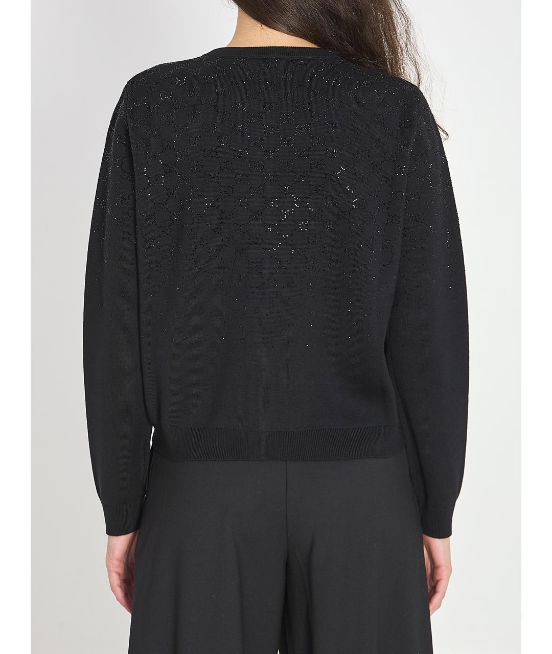 GUCCI Черный шерстяной джемпер / свитер, фото 5