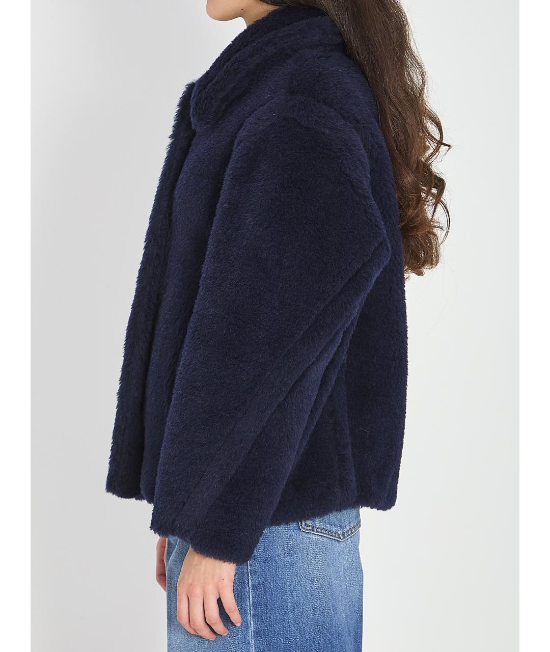 MAX MARA Синее шерстяное пальто, фото 3