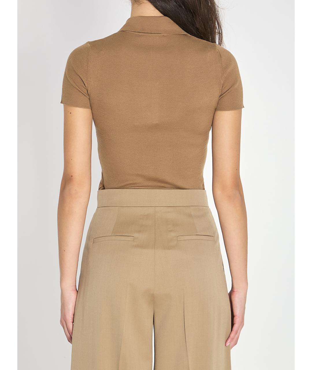 MAX MARA Бежевая шерстяная футболка, фото 4