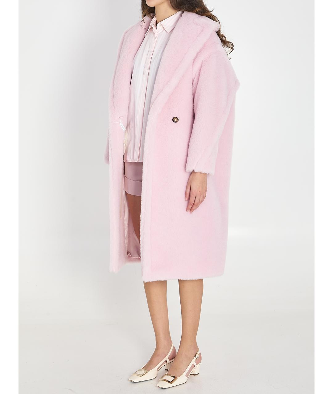 MAX MARA Розовое шерстяное пальто, фото 2