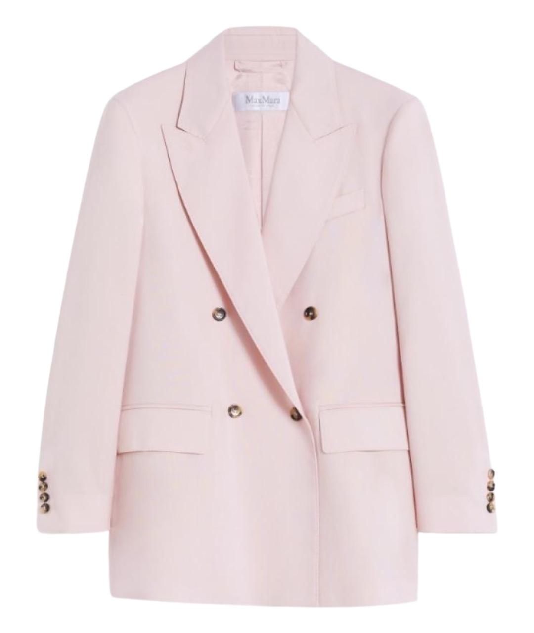 MAX MARA Розовый шерстяной жакет/пиджак, фото 1