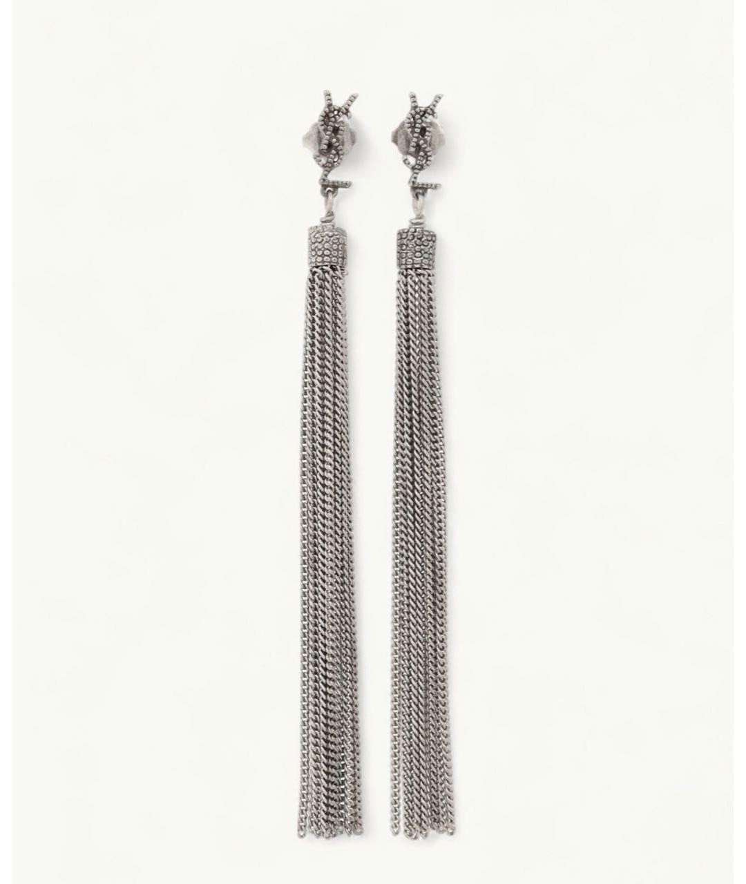 SAINT LAURENT Серебряные латунные серьги, фото 5