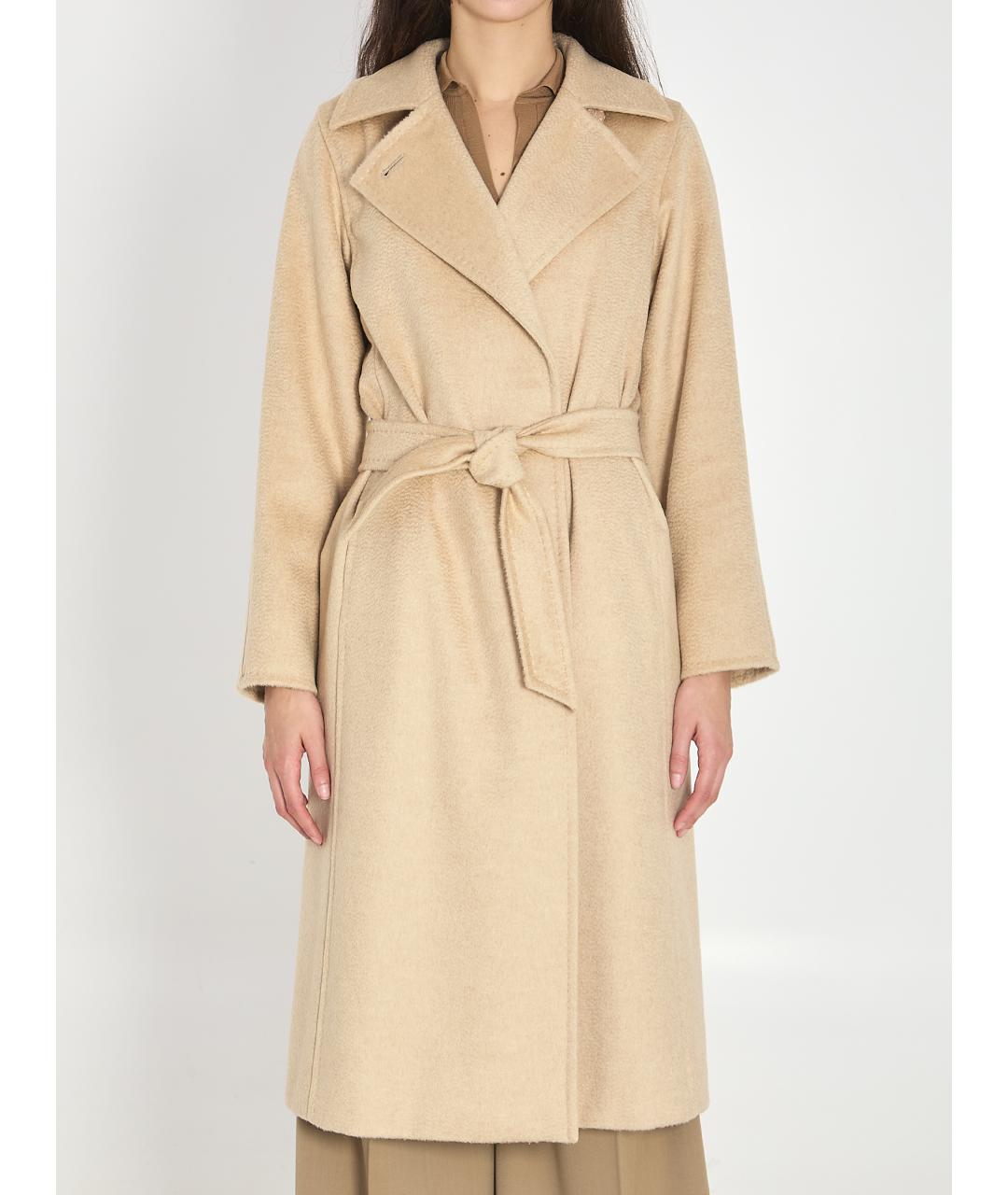 MAX MARA Бежевое шерстяное пальто, фото 6