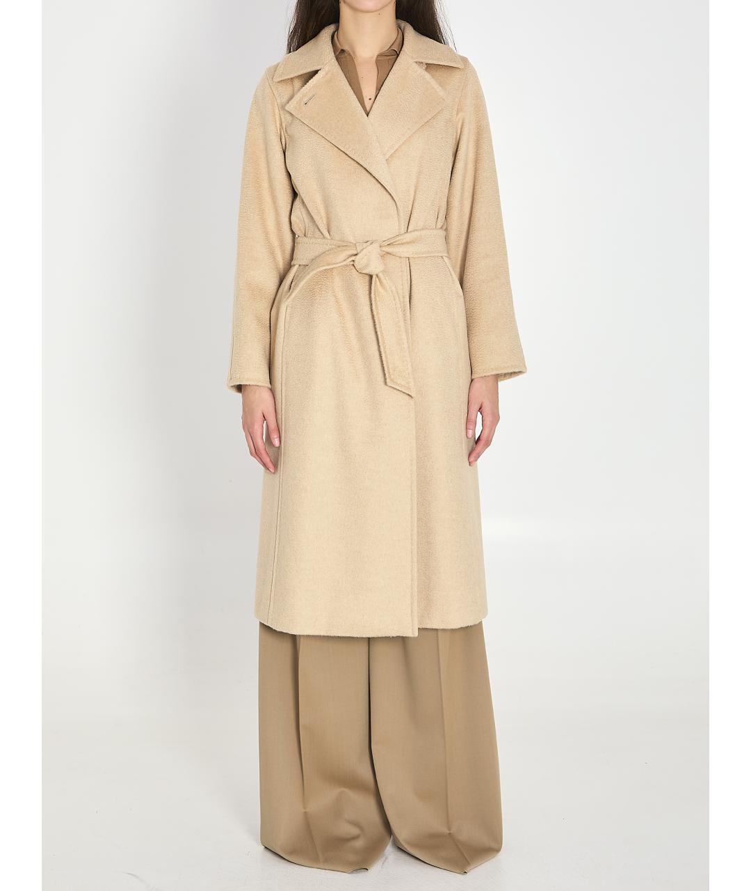 MAX MARA Бежевое шерстяное пальто, фото 5