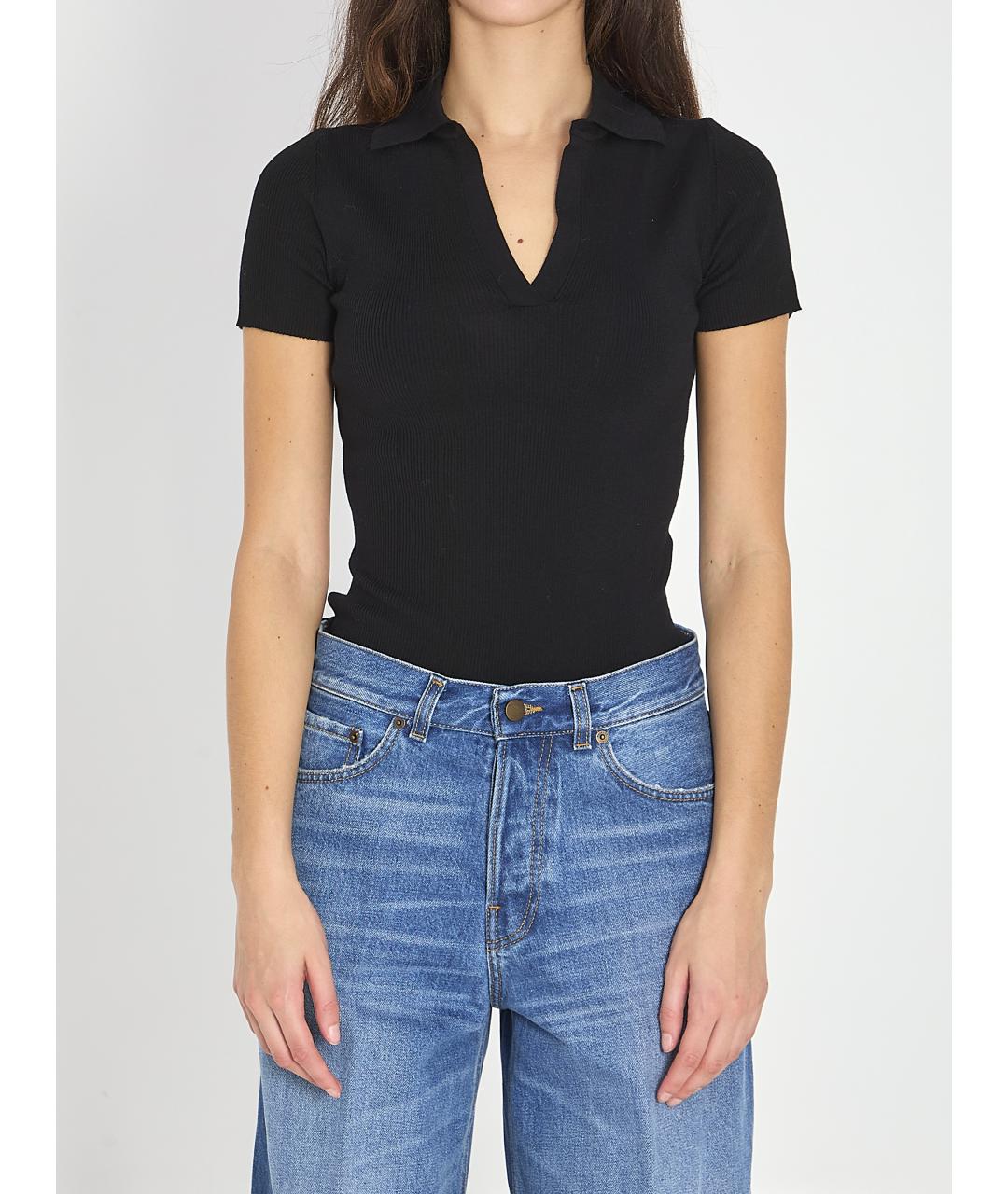 MAX MARA Черная шерстяная футболка, фото 5