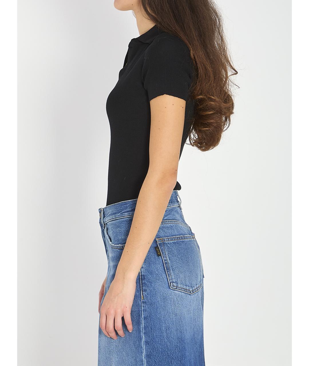 MAX MARA Черная шерстяная футболка, фото 3