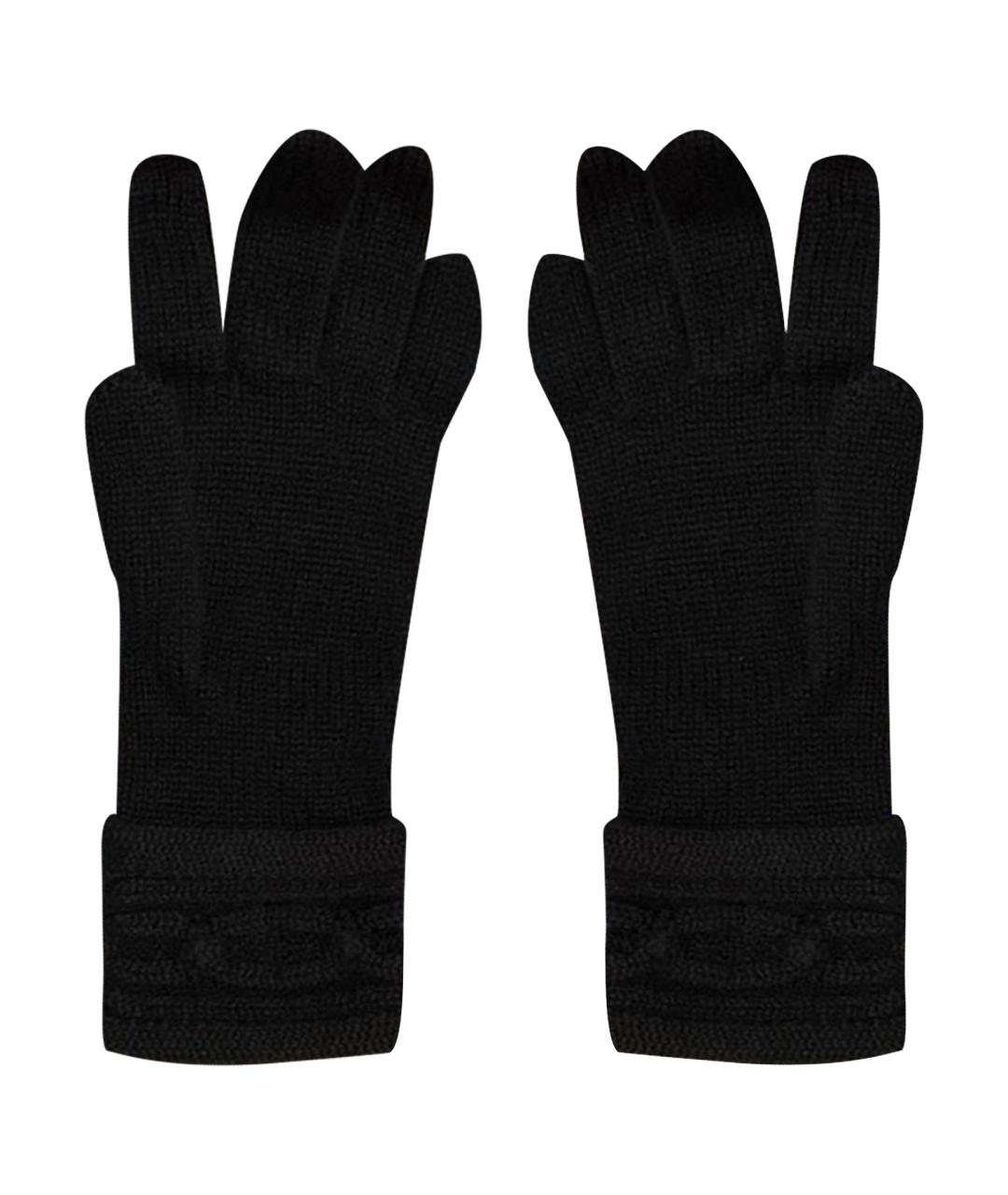 HERMES Черные кашемировые перчатки, фото 1