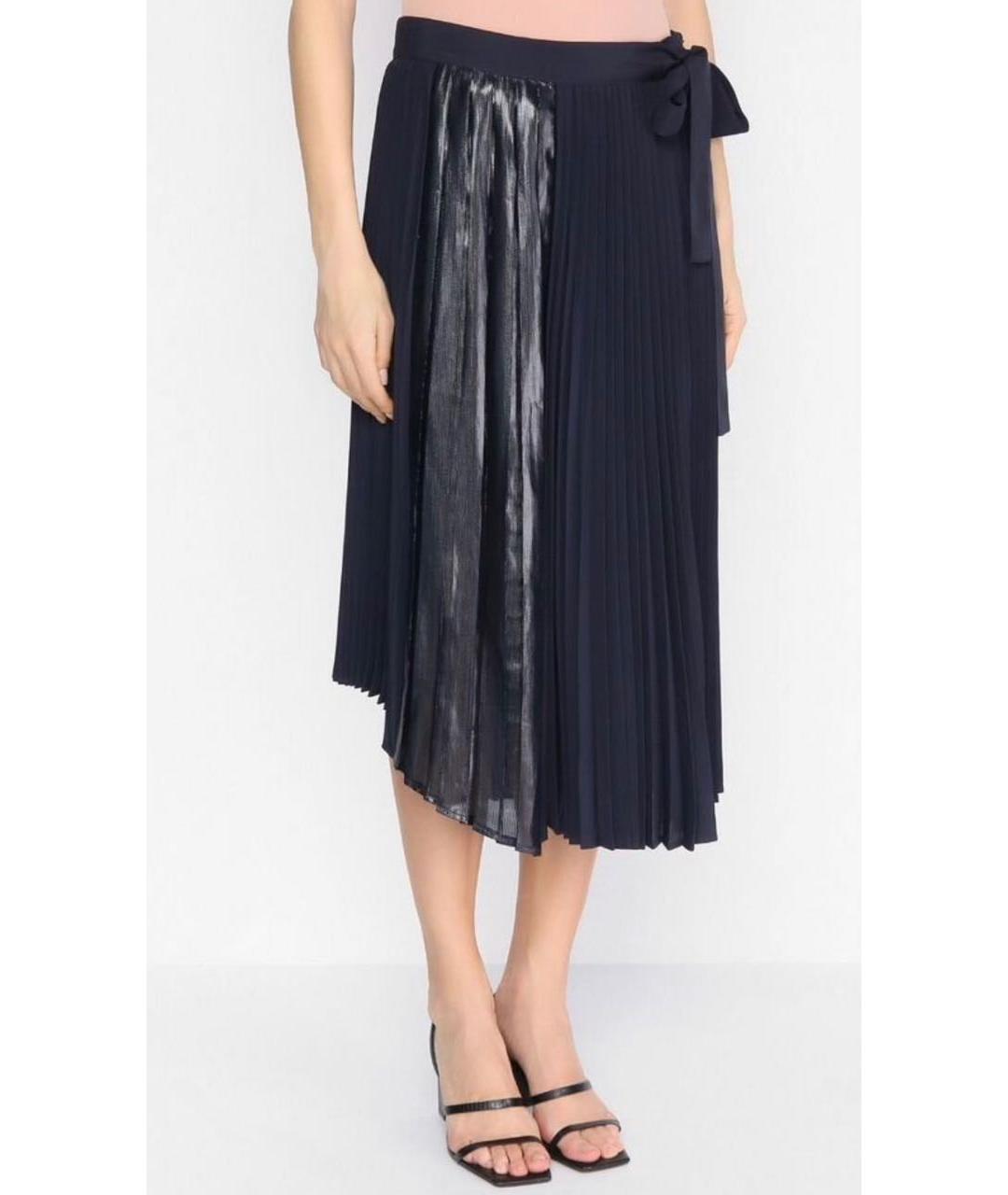 MAX MARA Темно-синяя полиэстеровая юбка миди, фото 5