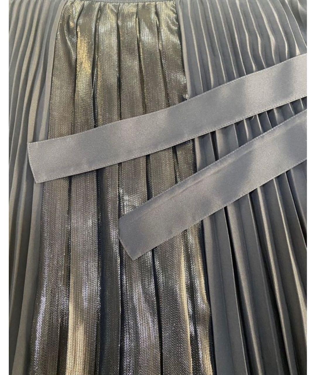 MAX MARA Темно-синяя полиэстеровая юбка миди, фото 4