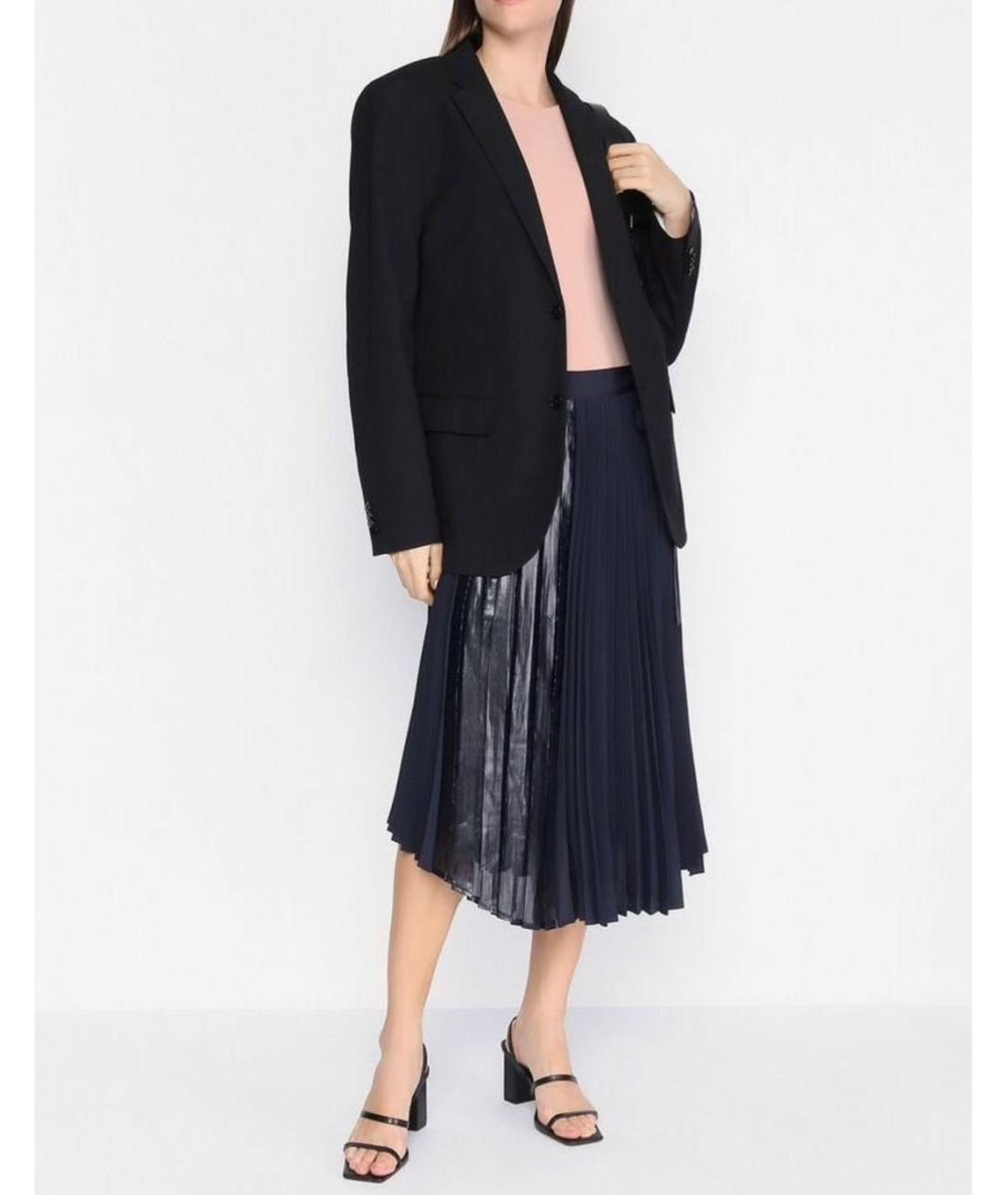 MAX MARA Темно-синяя полиэстеровая юбка миди, фото 6