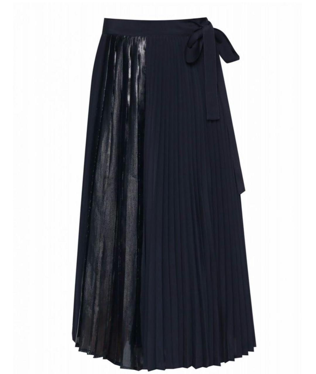 MAX MARA Темно-синяя полиэстеровая юбка миди, фото 7