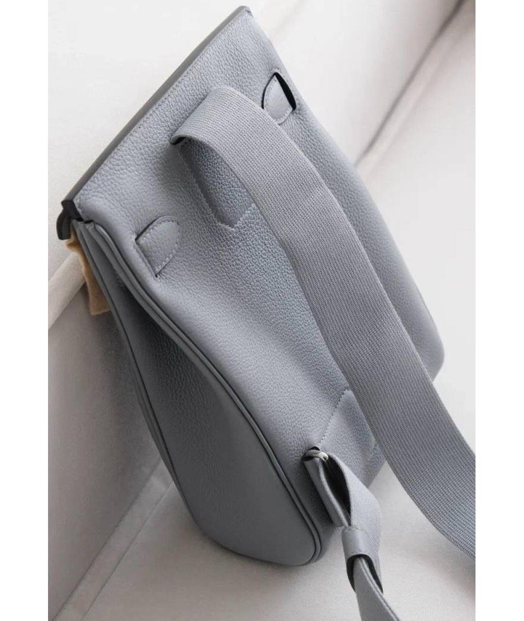 HERMES Серая кожаная сумка на плечо, фото 3