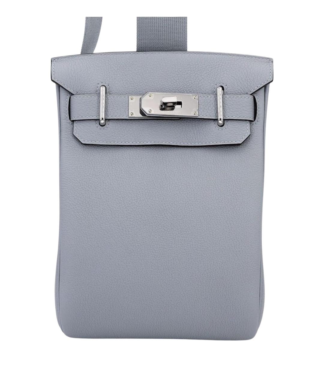 HERMES Серая кожаная сумка на плечо, фото 1