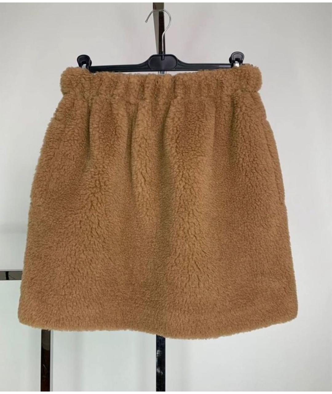 MAX MARA Коричневая шерстяная юбка мини, фото 8